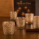 Hibiscus Glow Assorted Wax Candles Set Of Five - ellementry